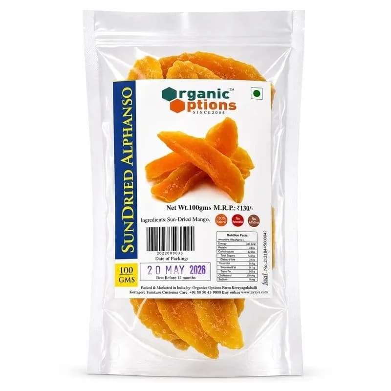 Sundried Alphonso Mango 100gm - Sulphur Free