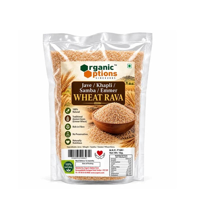 Jave / Khapli / Samba / Emmer Wheat Rava 1kg